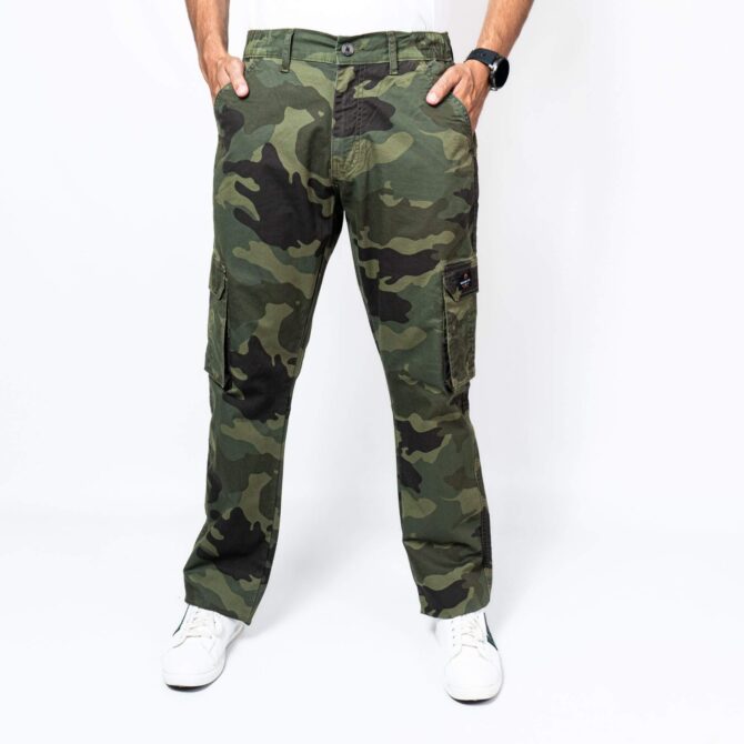 NeotroFits Cargo Trousers Camo (Straight Fit) Green